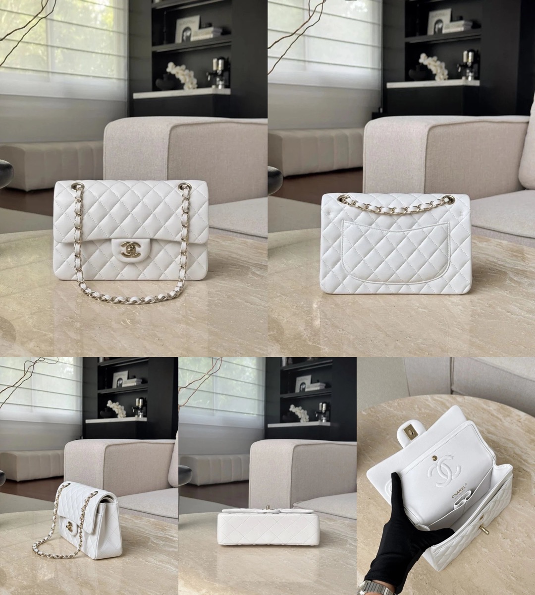 CHANEL Small Classic Flag Bag Lambskin Leather - image 23