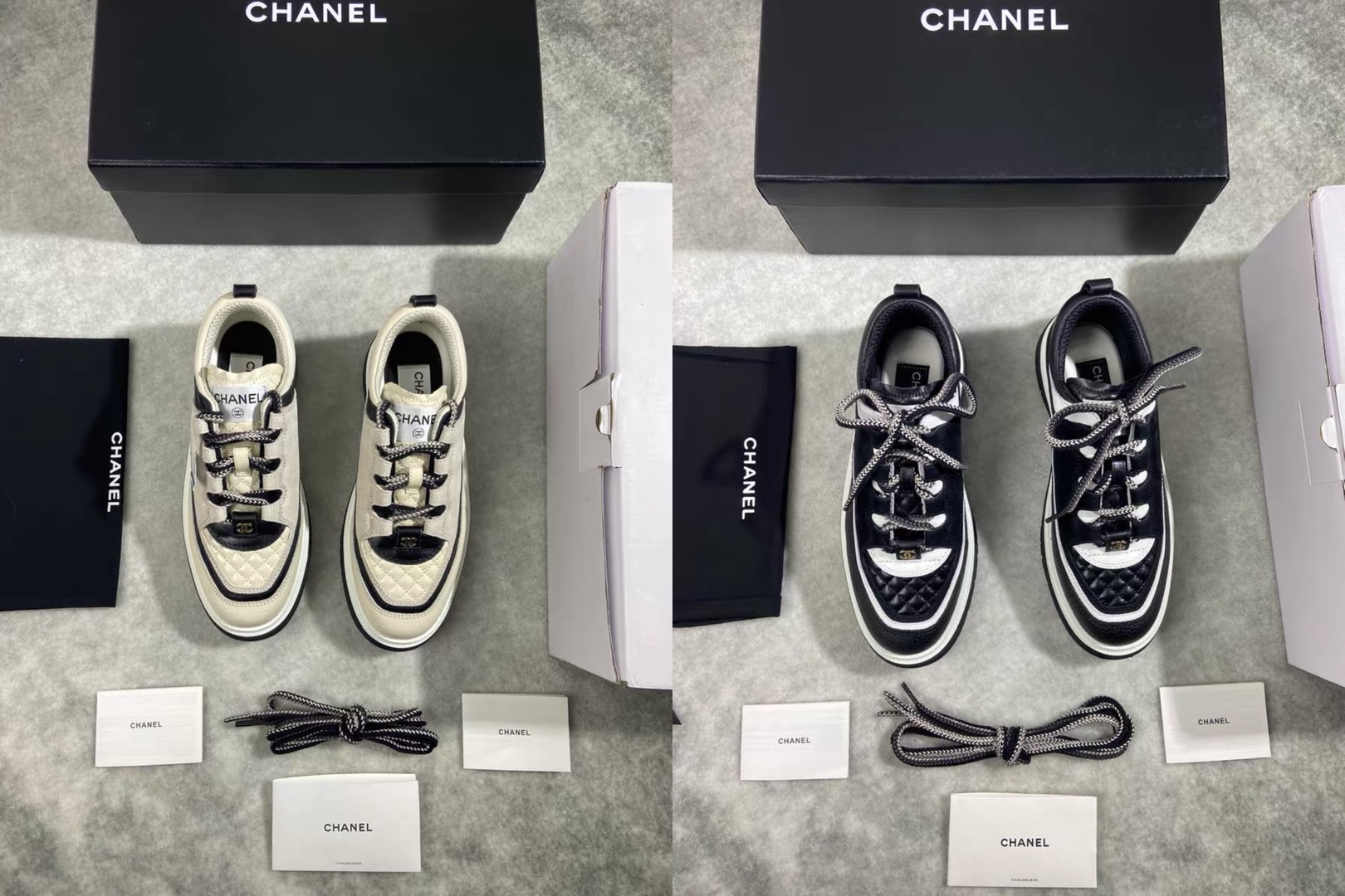 CHANEL 25C lacing flat low top casual sneakers - image 8
