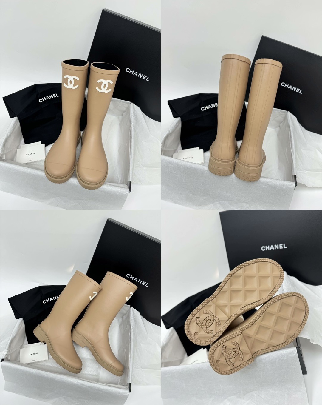 CHANEL Rain Wellington Rubber Boots - image 9