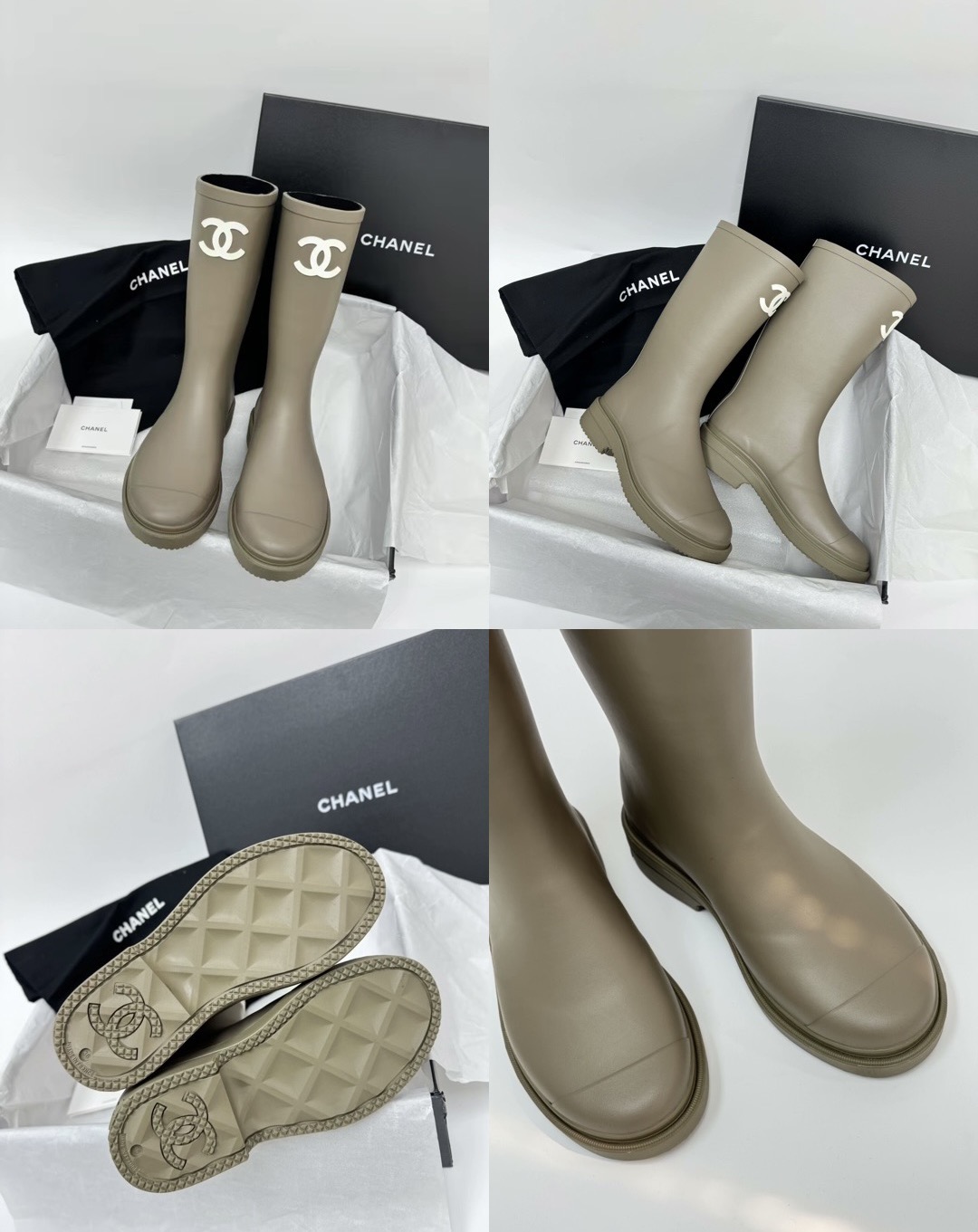 CHANEL Rain Wellington Rubber Boots - image 8