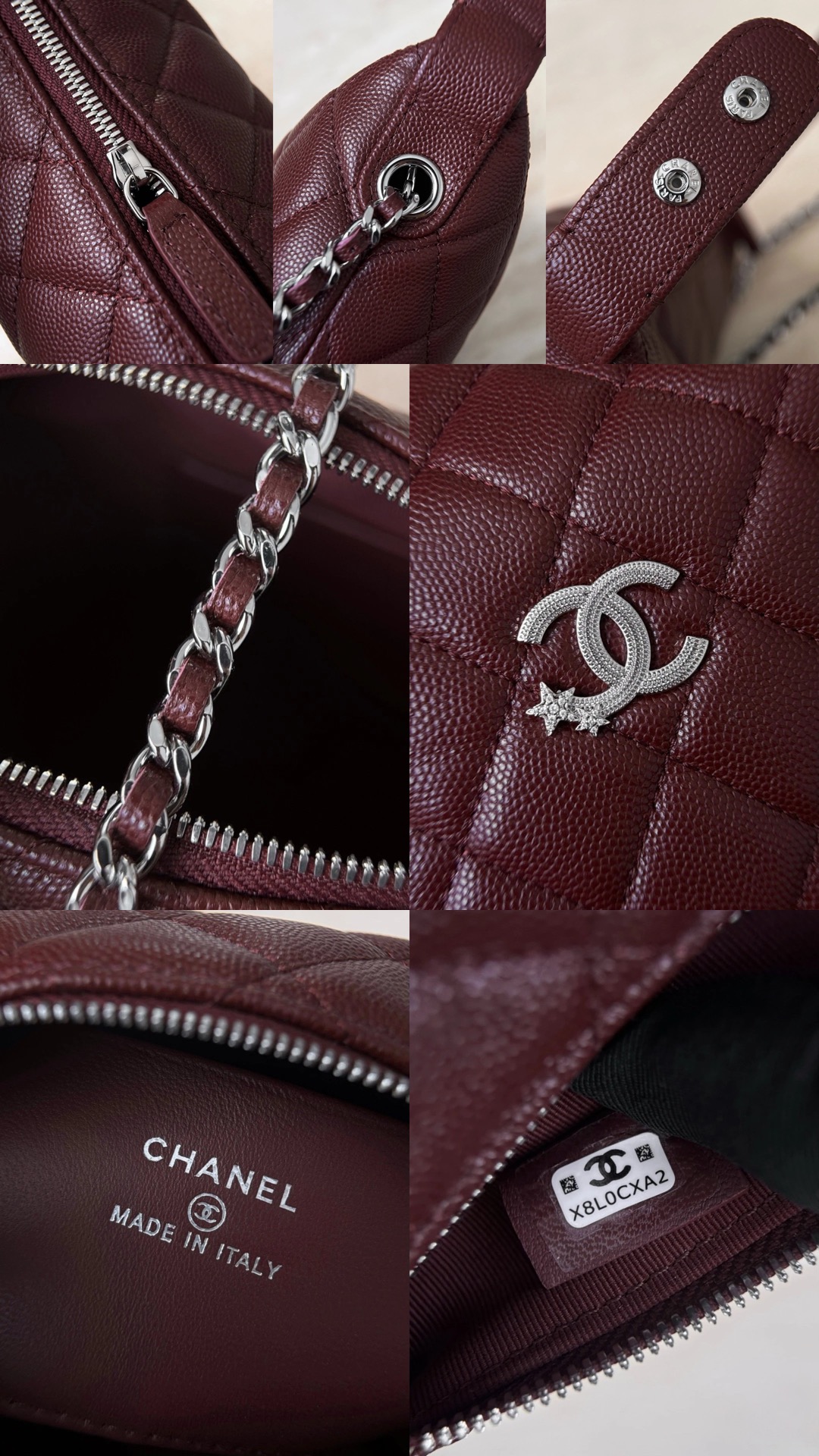 CHANEL Quilted Caviar Leather with Chain Strass Star - image 8