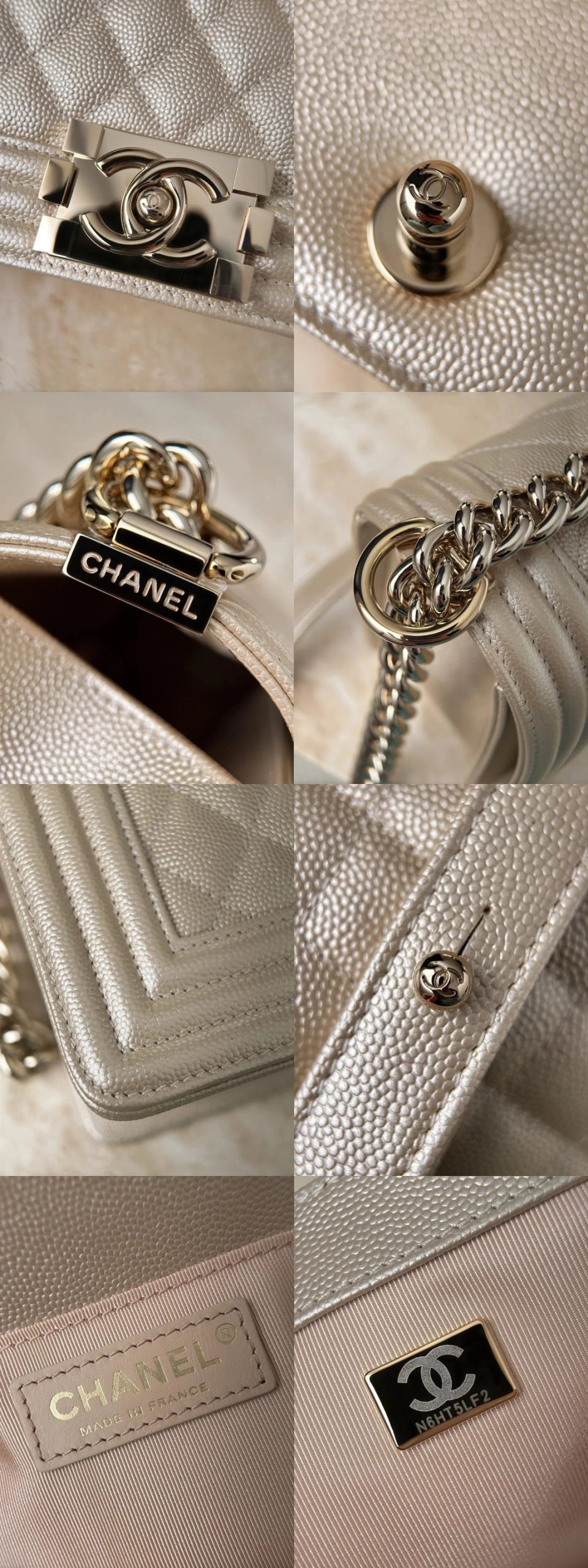 CHANEL Le Boy 25 Champagne Gold Bag - image 7