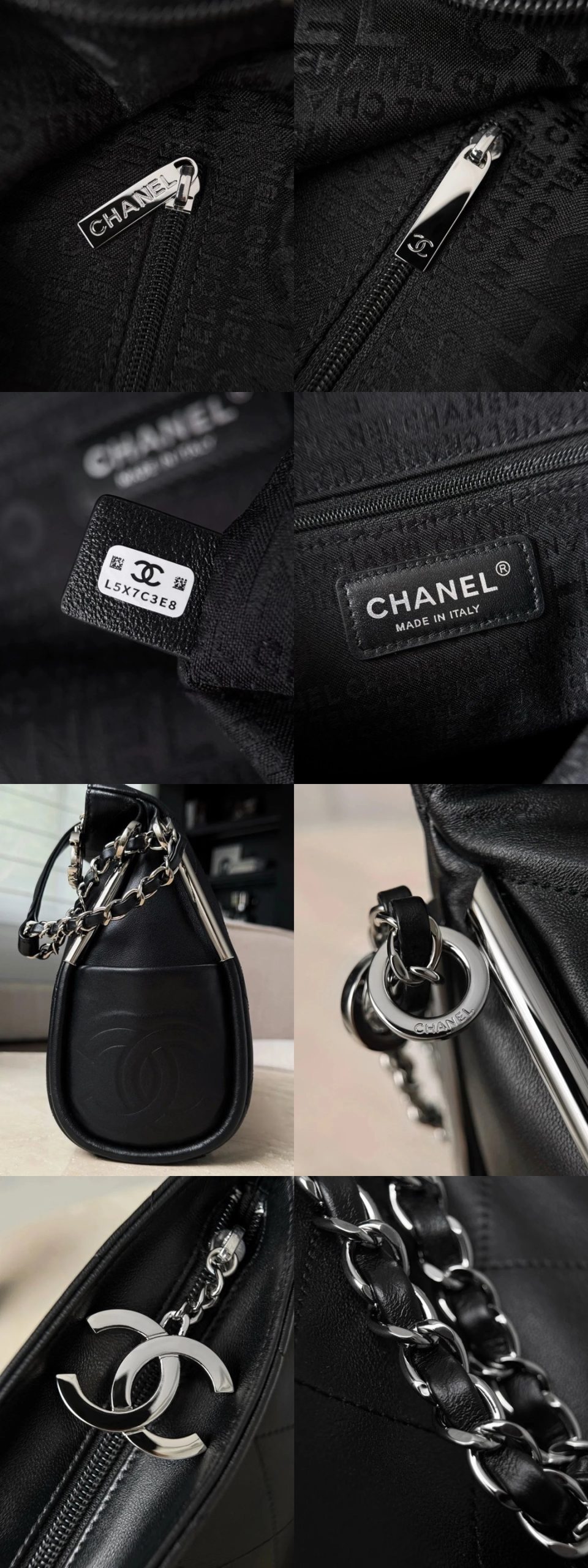 CHANEL Vintage Small Hobo Bag Silver Gold Hardware - image 7