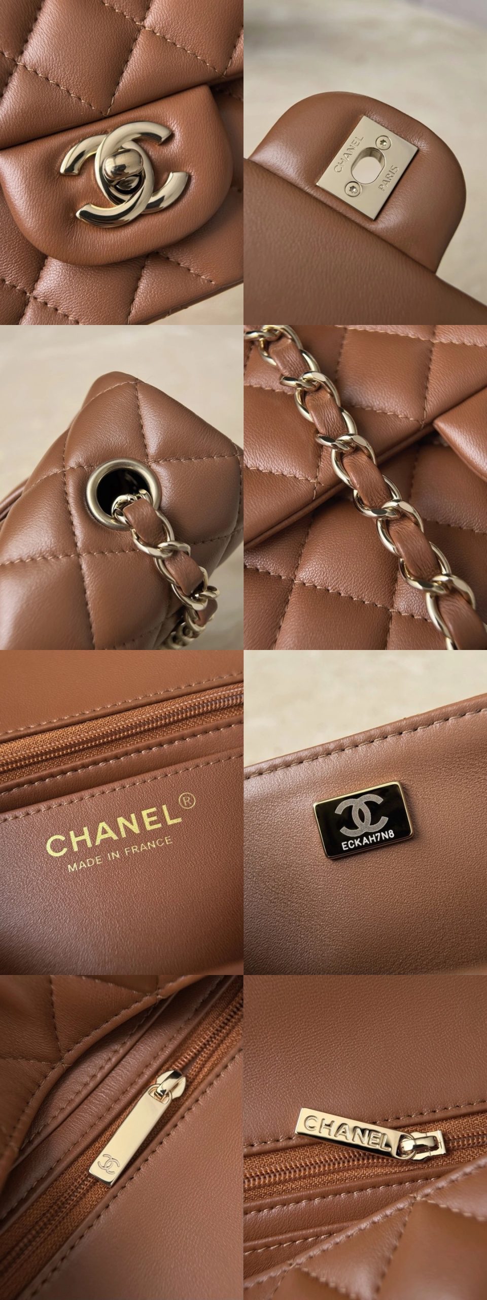 CHANEL Mini Classic Handbag lambskin leather-20CM - image 8