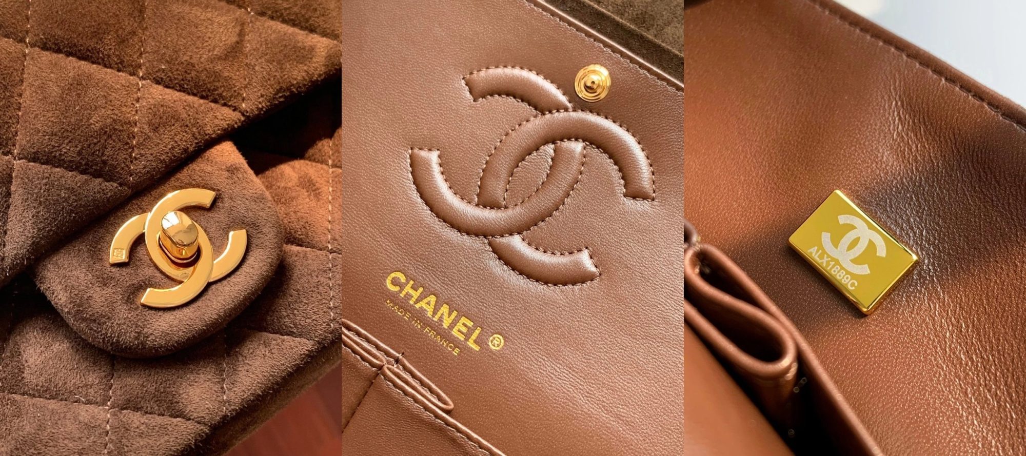 CHANEL Vintage Classique Flap Medium Handbag Suede Leather - image 10