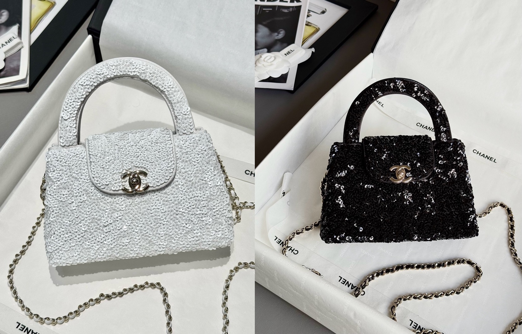 Chanel Kelly Sequins Mini Bag - image 8