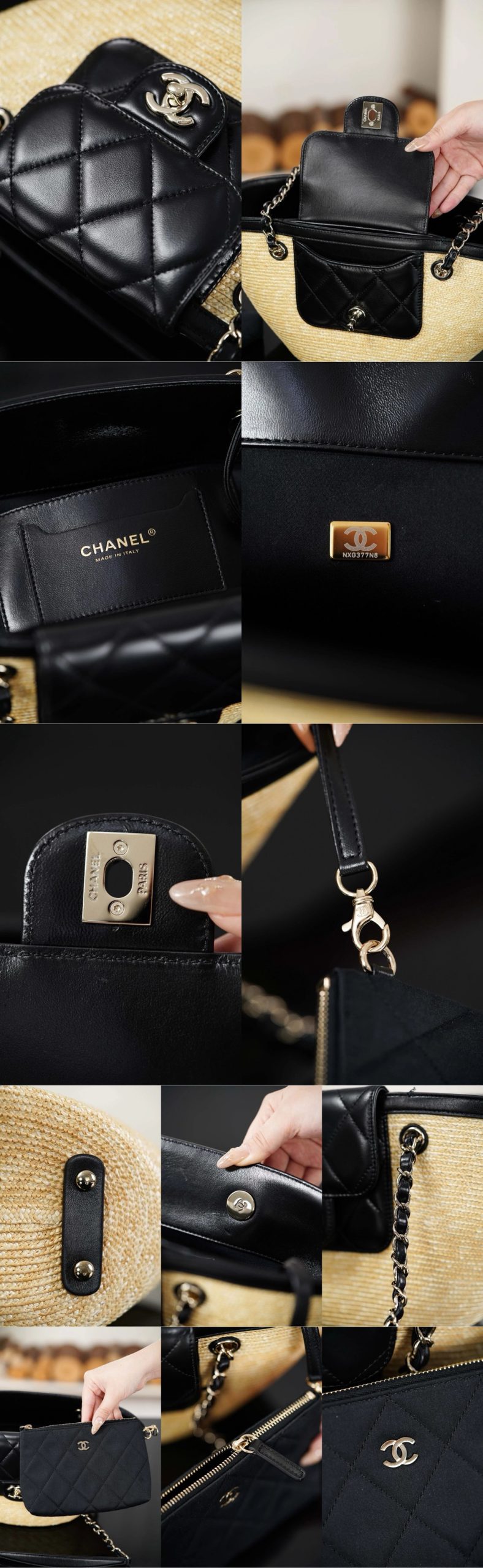 CHANEL Tote Braided Straw - image 9