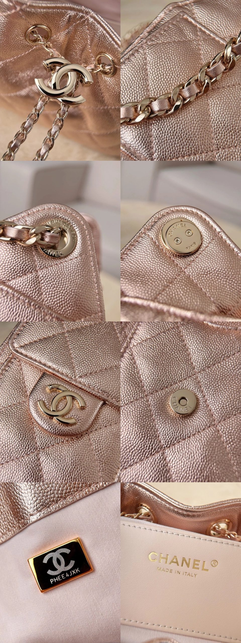 CHANEL 26C 25Bag Caviar leather In Metallic Rose Pink - image 8