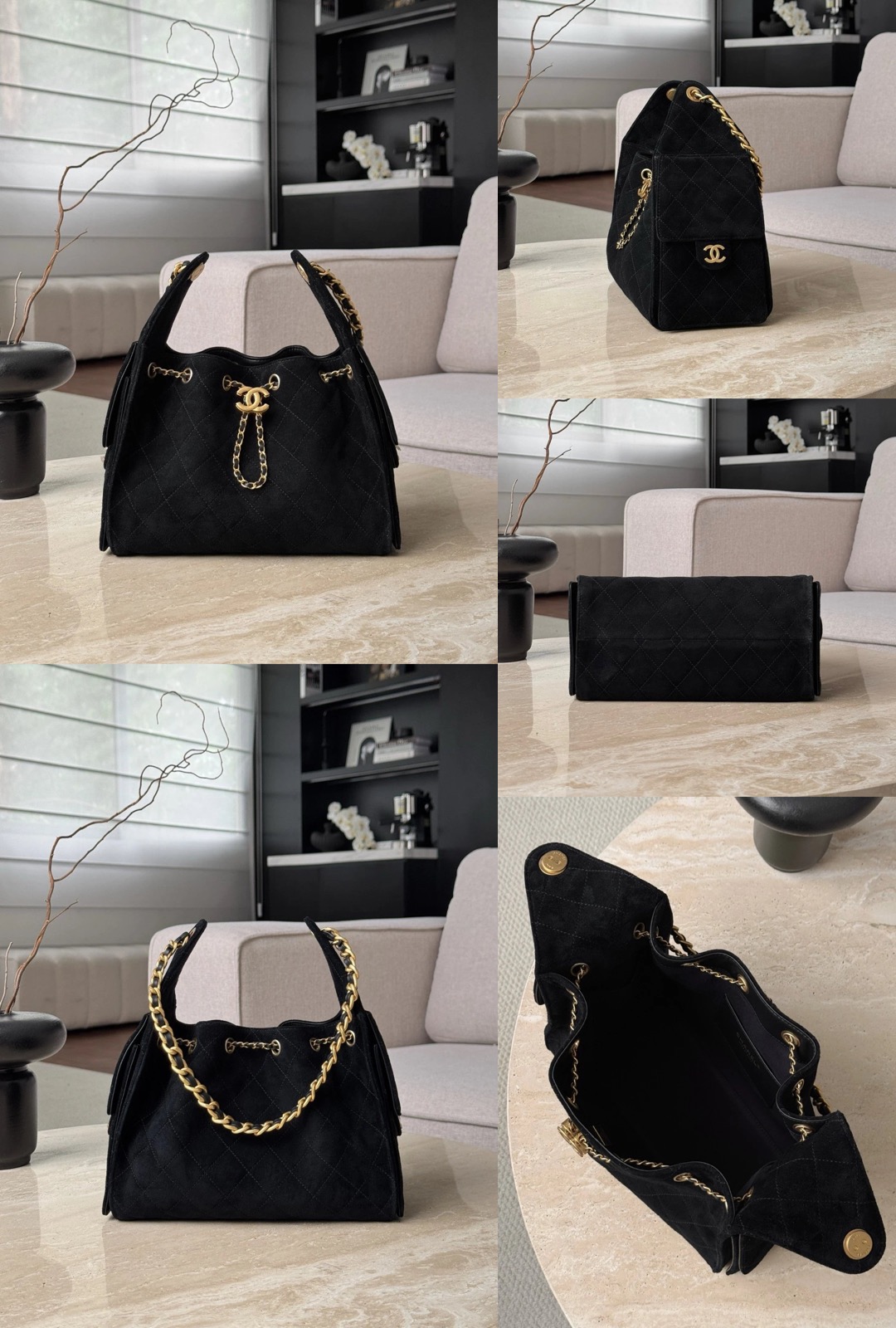 CHANEL 25 Handbag Suede in black - image 9
