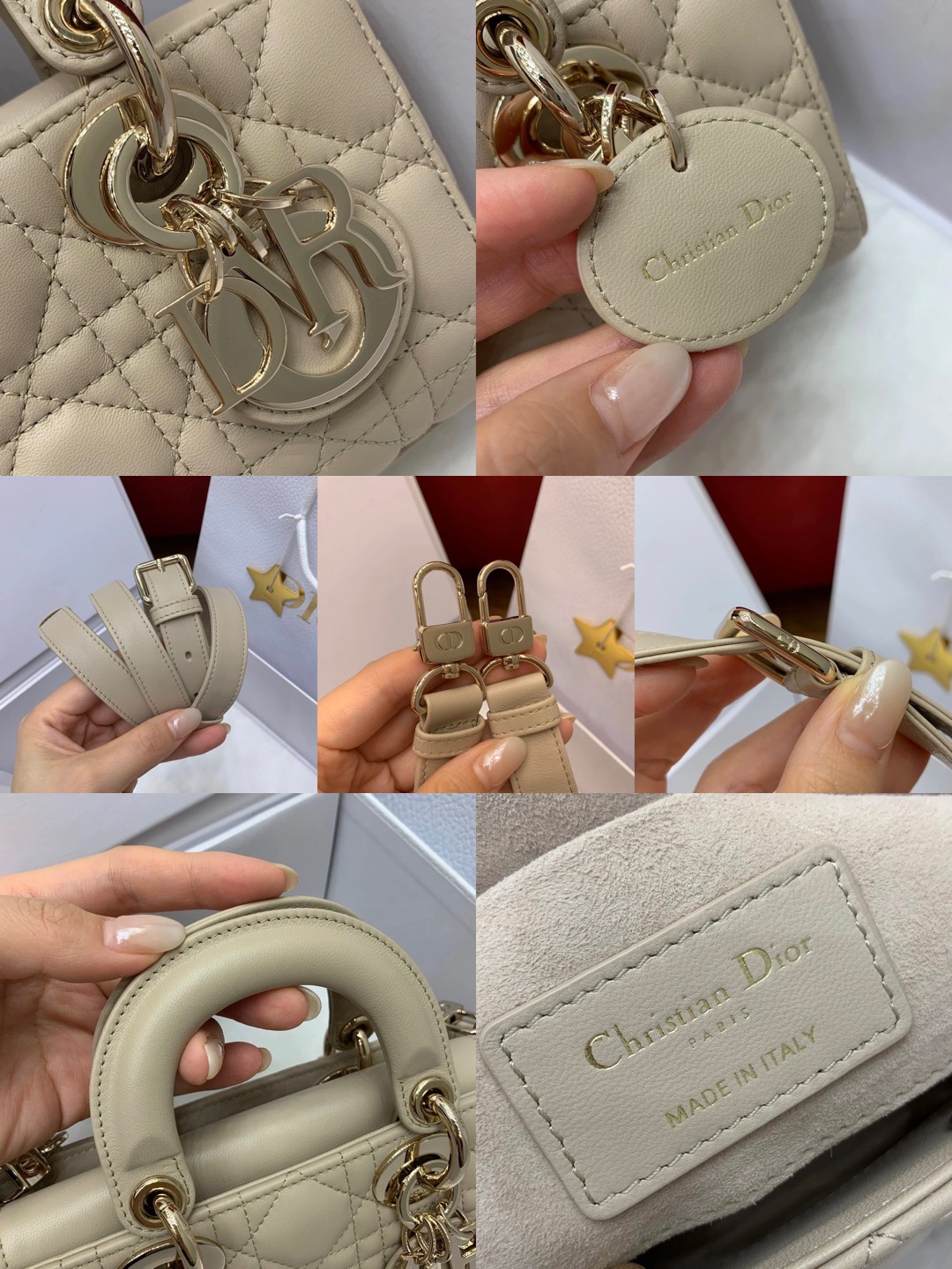 MINI Lady D-Joy Bag Cannage Lambskin-Sand-Colored - image 8