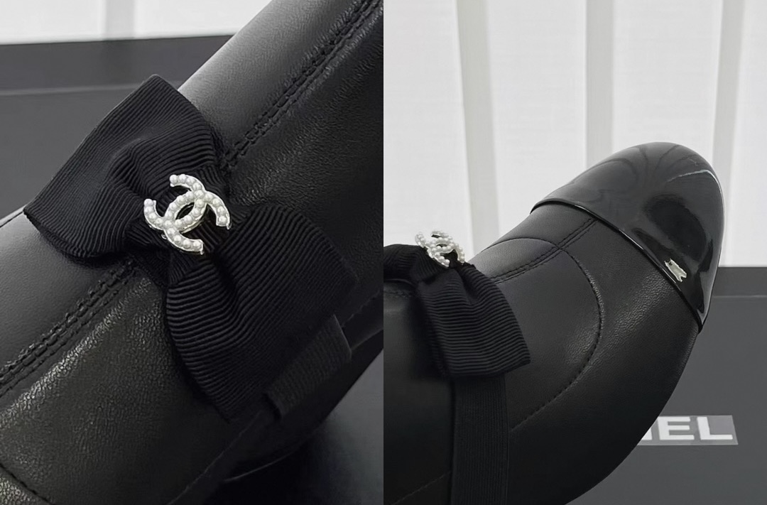 CHANEL Boot Black Booties With Bow Chic Bow - image 9