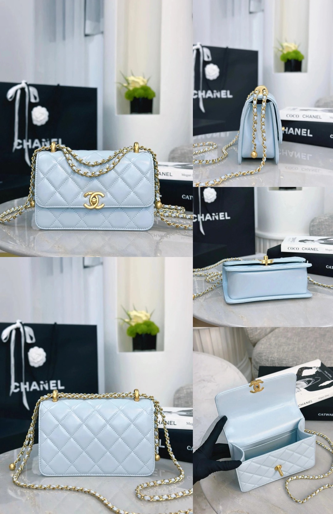 CHANEL Classic WOC with Double Gold Ball Charm - image 11