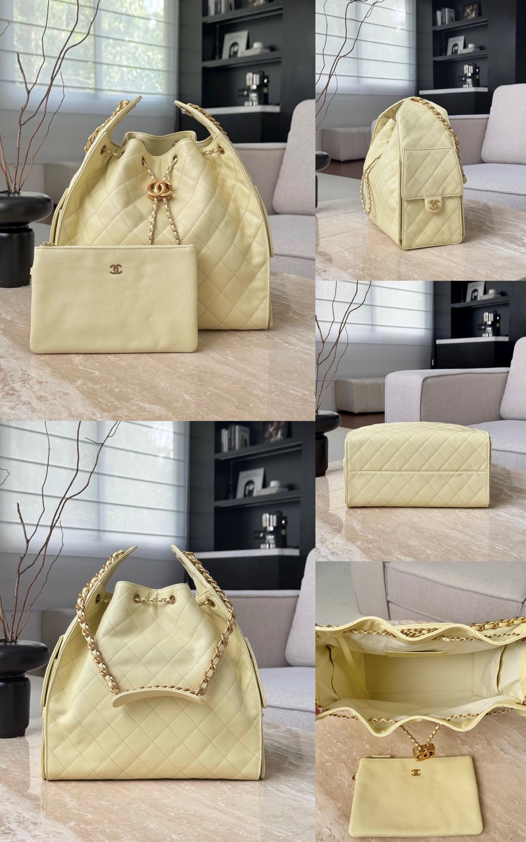 CHANEL 25C Hobo Bag Caviar leather In Chick Yellow - image 9