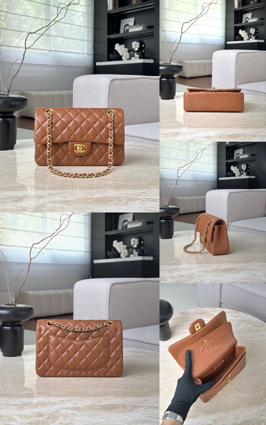 CHANEL Small Classic Flag Bag Lambskin Leather - image 16