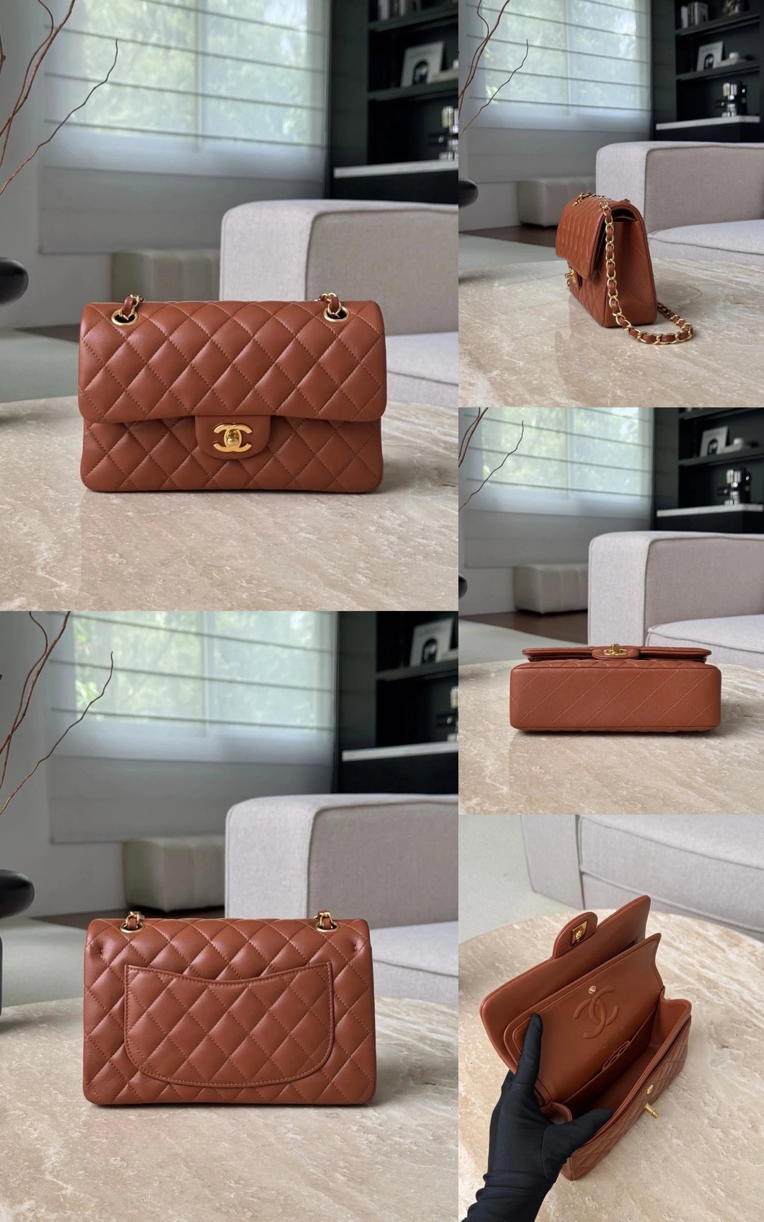 CHANEL Small Classic Flag Bag Lambskin Leather - image 17