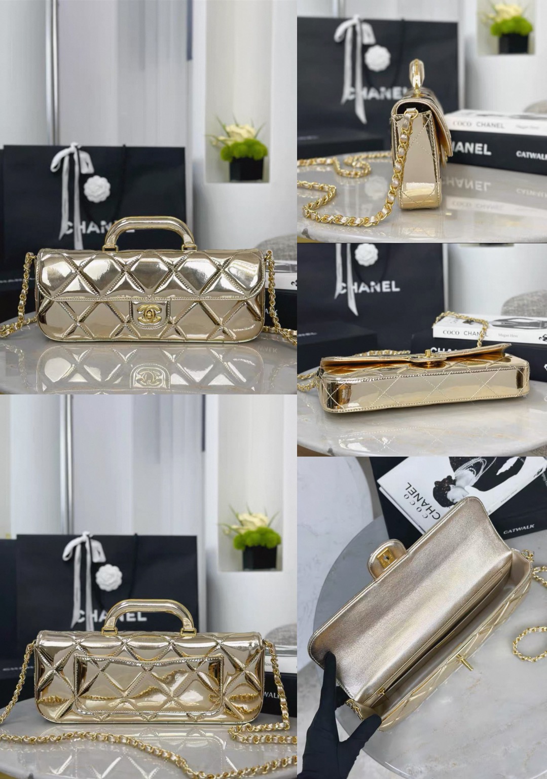 CHANEL Clutch with Chain Mirror Calfskin - image 12