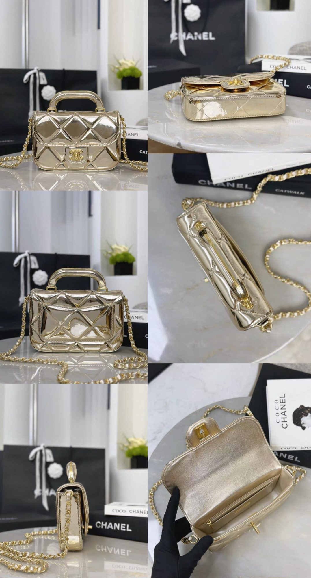 CHANEL Clutch with Chain Mirror Calfskin - image 11
