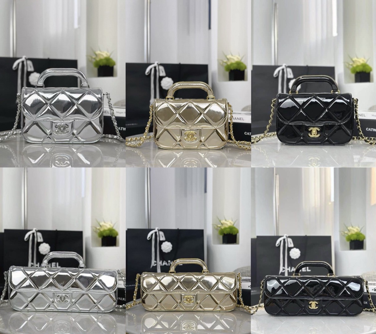CHANEL Clutch with Chain Mirror Calfskin - image 9