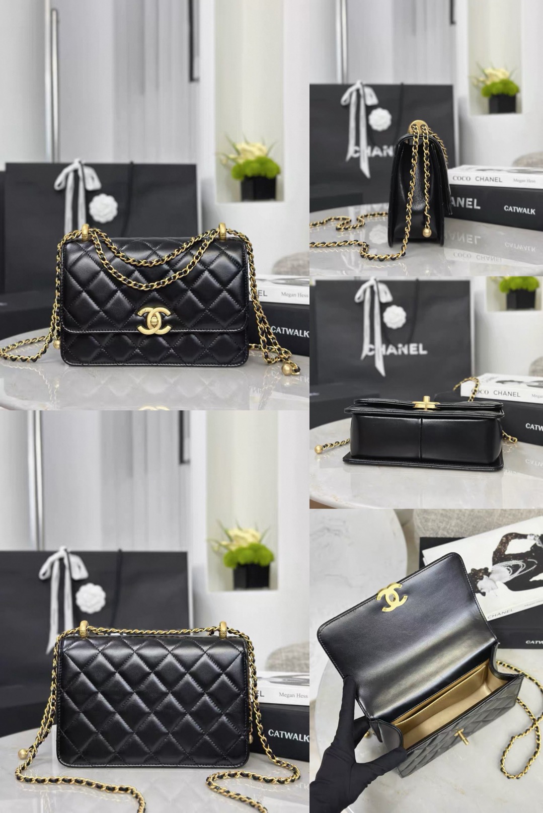 CHANEL Classic WOC with Double Gold Ball Charm - image 12