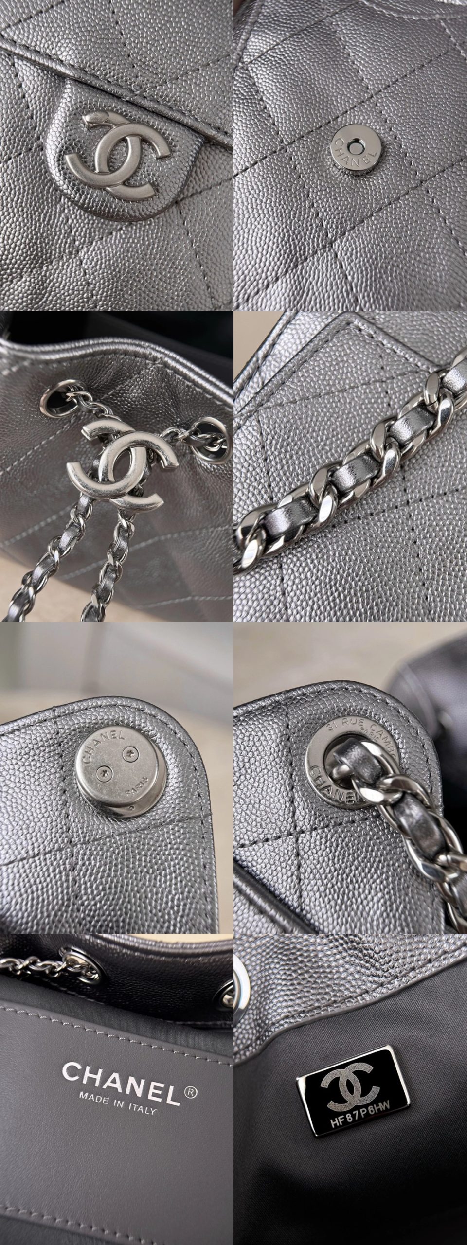 CHANEL 25Bag Calfskin in Dark Metallie Silver - image 8