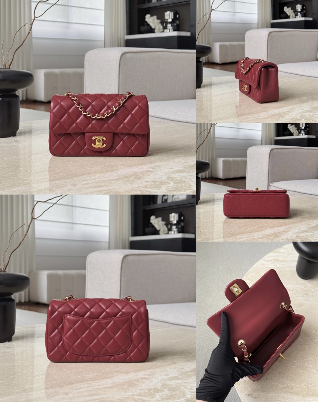 CHANEL Mini Classic Handbag lambskin leather-20CM - image 19