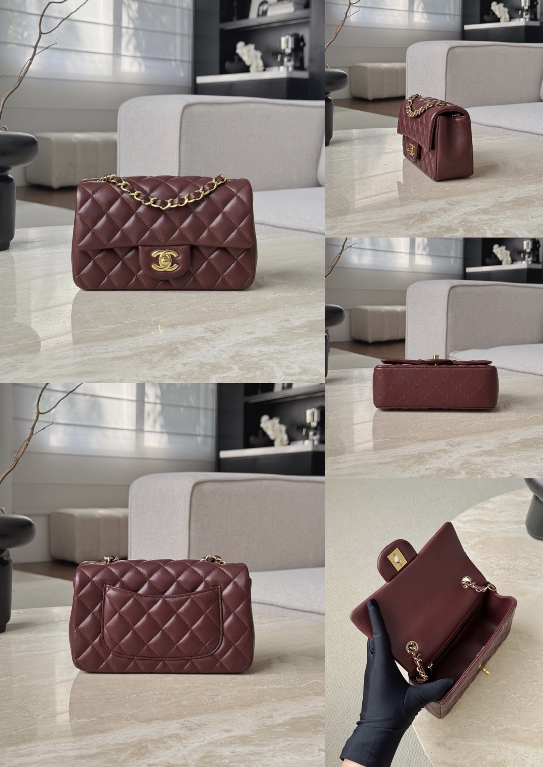 CHANEL Mini Classic Handbag lambskin leather-20CM - image 18