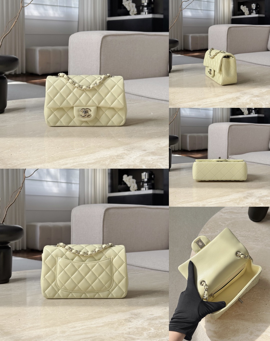 CHANEL Mini Classic Handbag lambskin leather-20CM - image 11