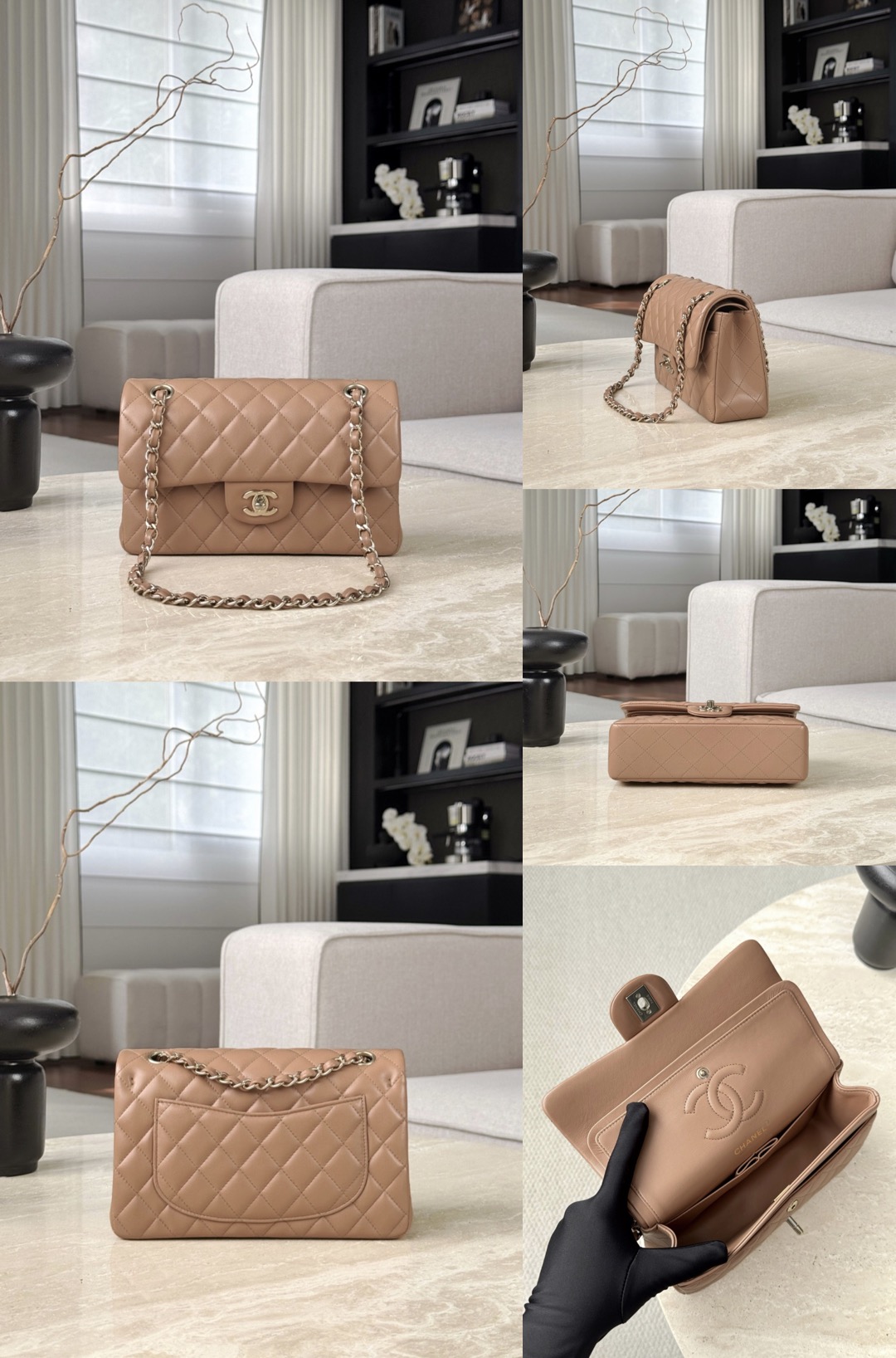 CHANEL Small Classic Flag Bag Lambskin Leather - image 15
