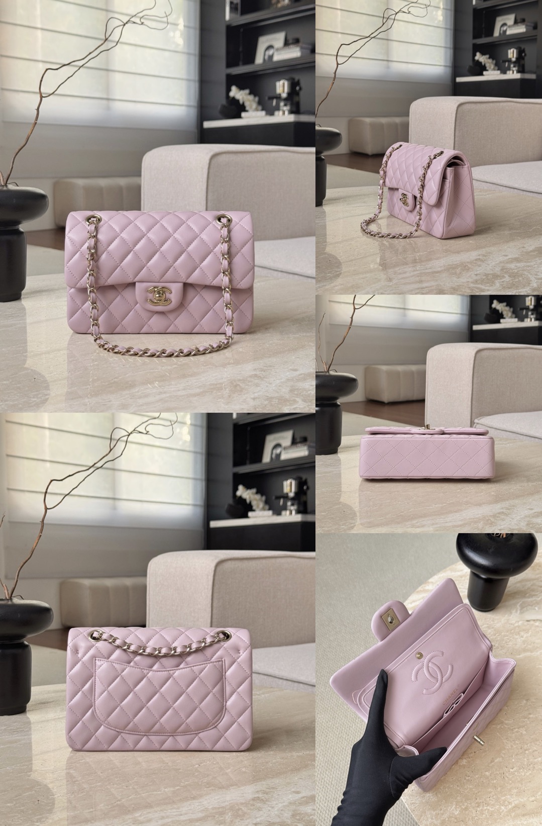 CHANEL Small Classic Flag Bag Lambskin Leather - image 10