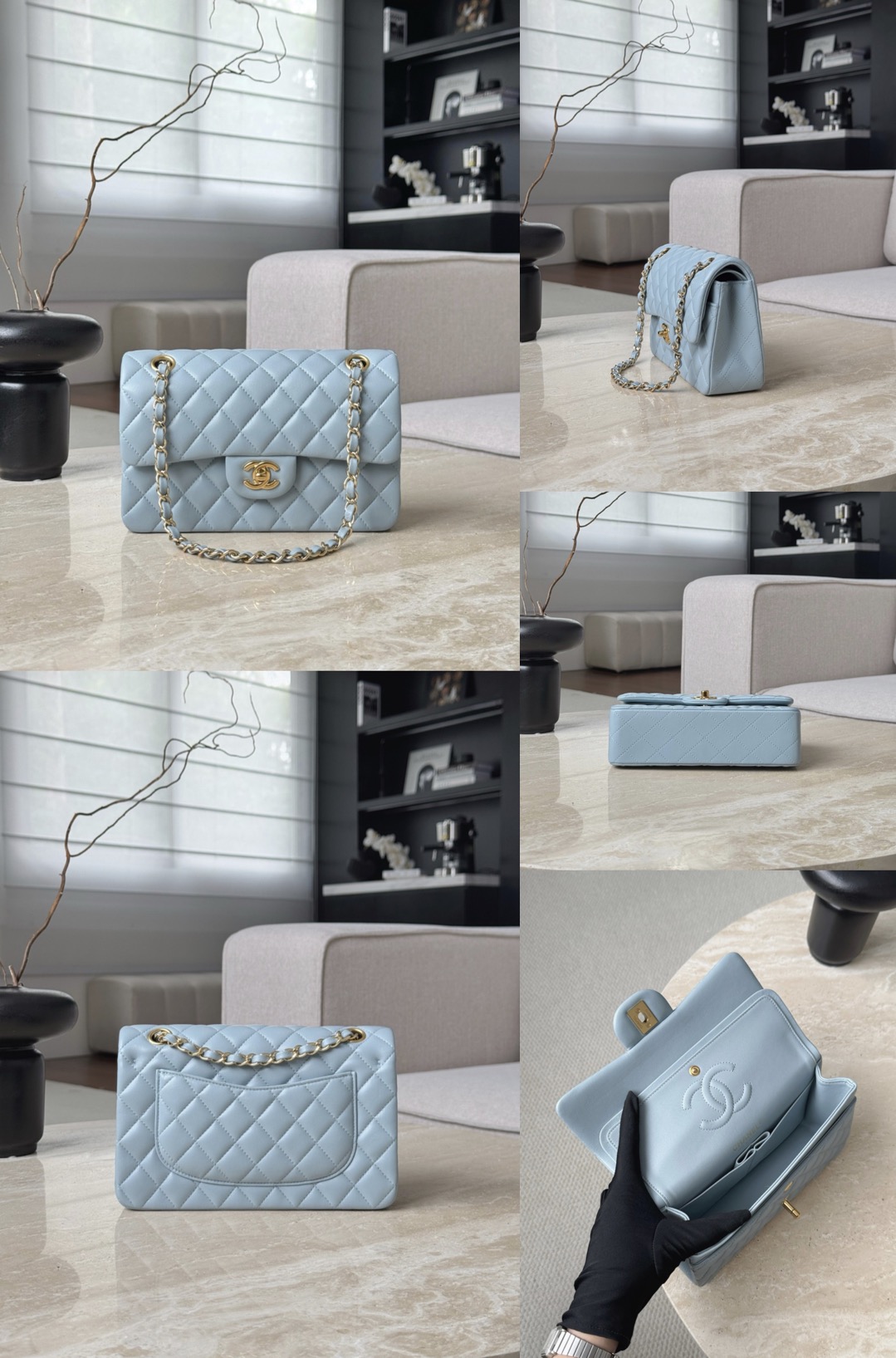 CHANEL Small Classic Flag Bag Lambskin Leather - image 13