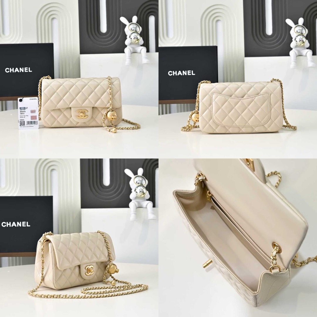 CHANEL Classic Flap CF with Gold Ball Charm – 20cm - image 10