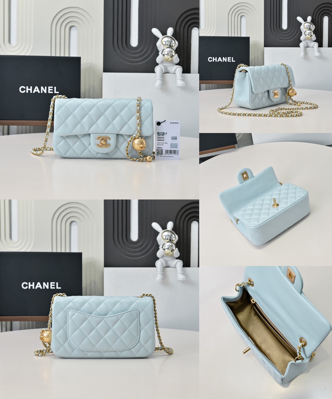 CHANEL Classic Flap CF with Gold Ball Charm – 20cm - image 9
