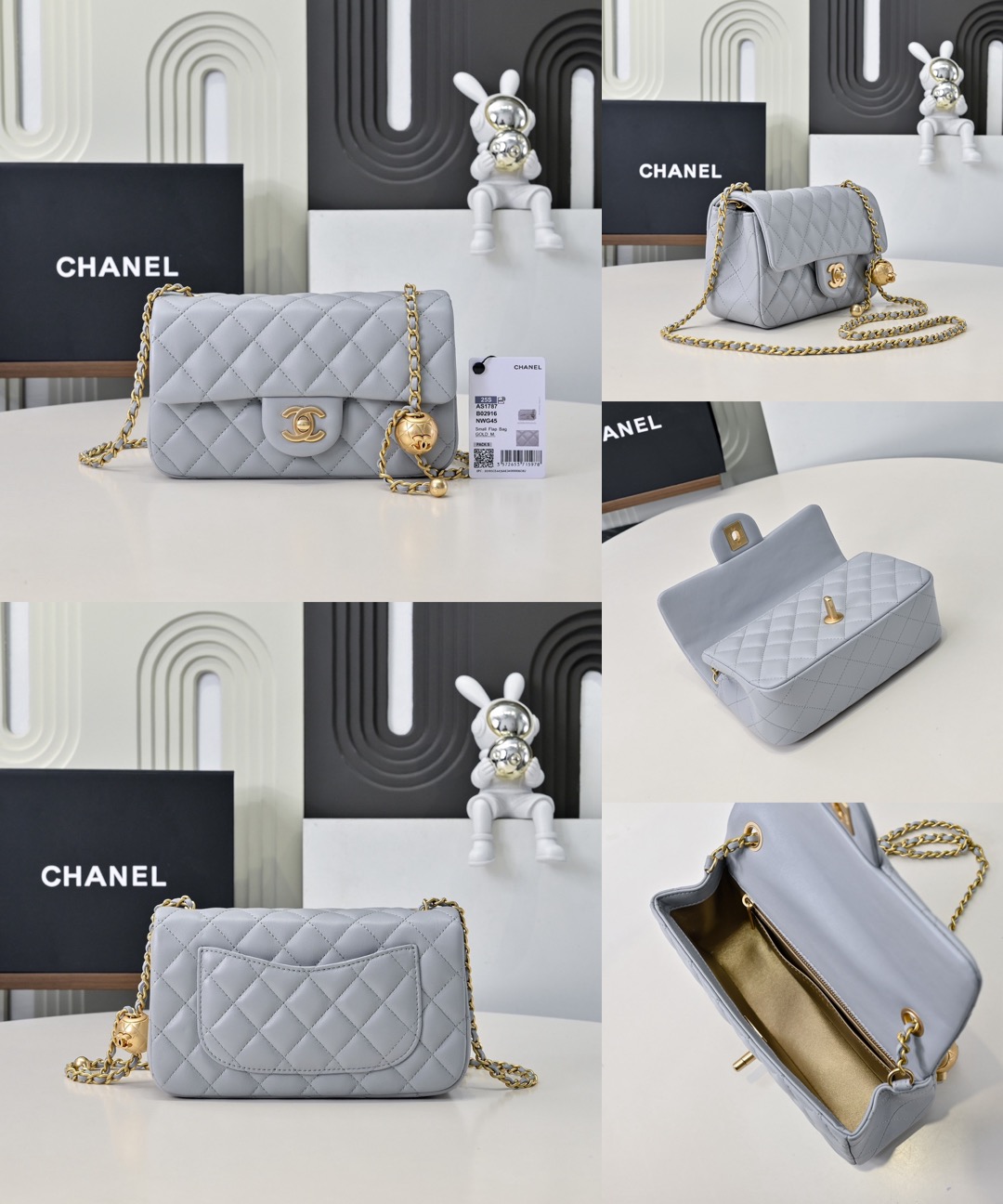 CHANEL Classic Flap CF with Gold Ball Charm – 20cm - image 14