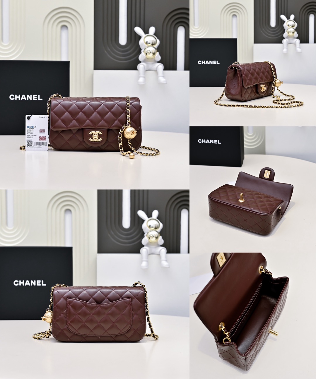 CHANEL Classic Flap CF with Gold Ball Charm – 20cm - image 13