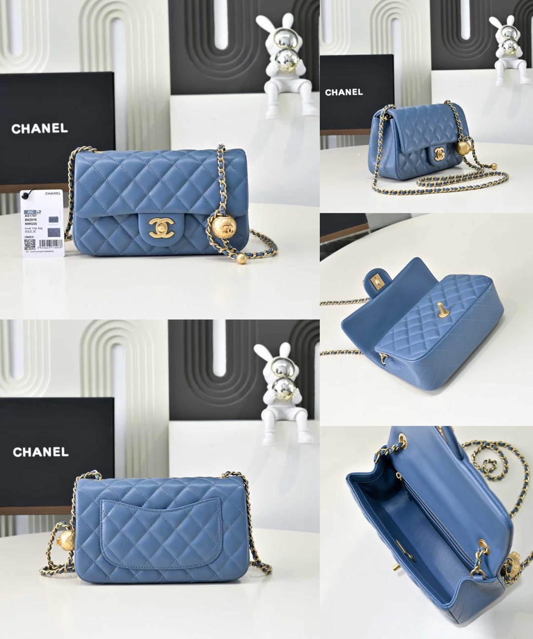 CHANEL Classic Flap CF with Gold Ball Charm – 20cm - image 12