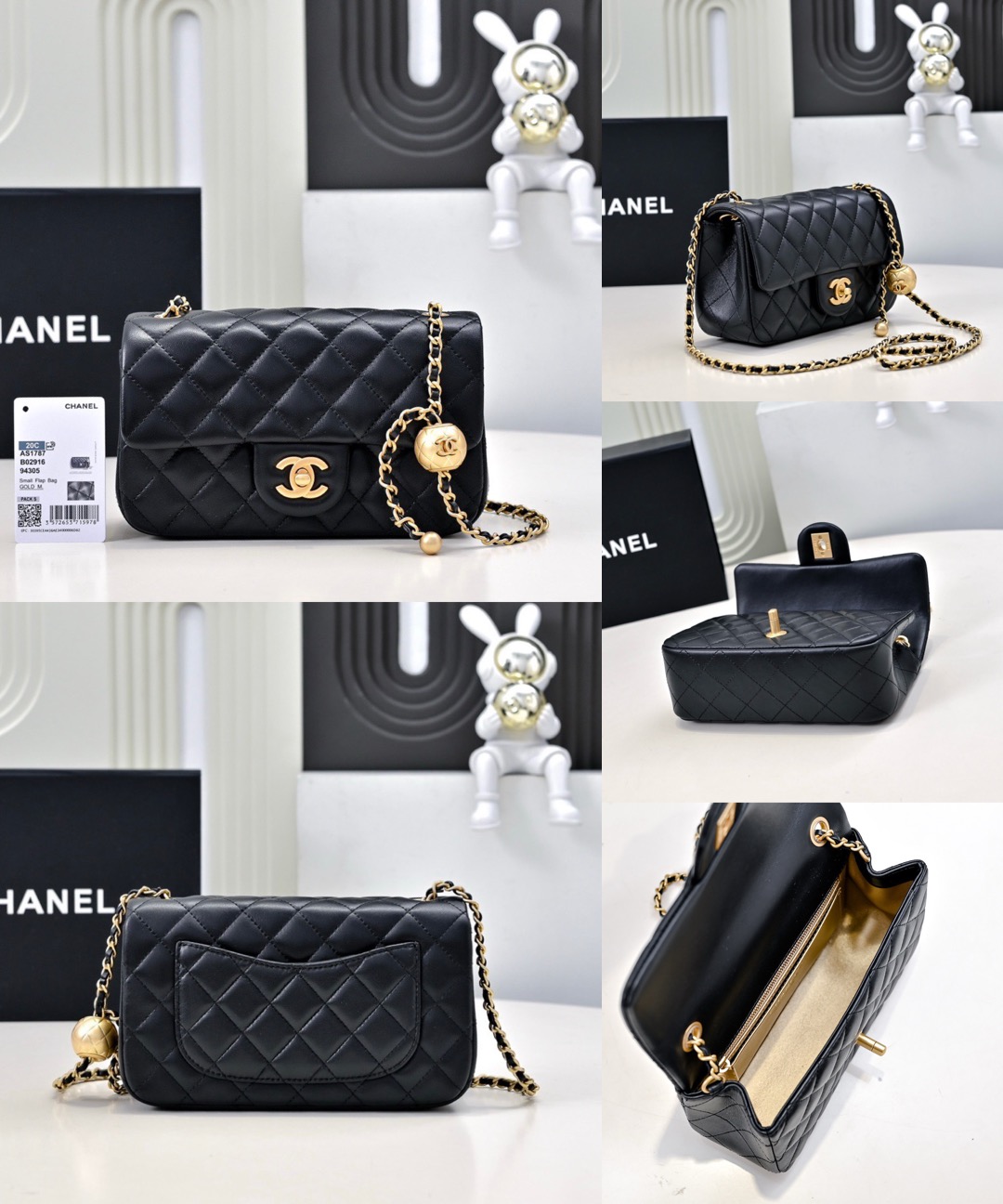 CHANEL Classic Flap CF with Gold Ball Charm – 20cm - image 15