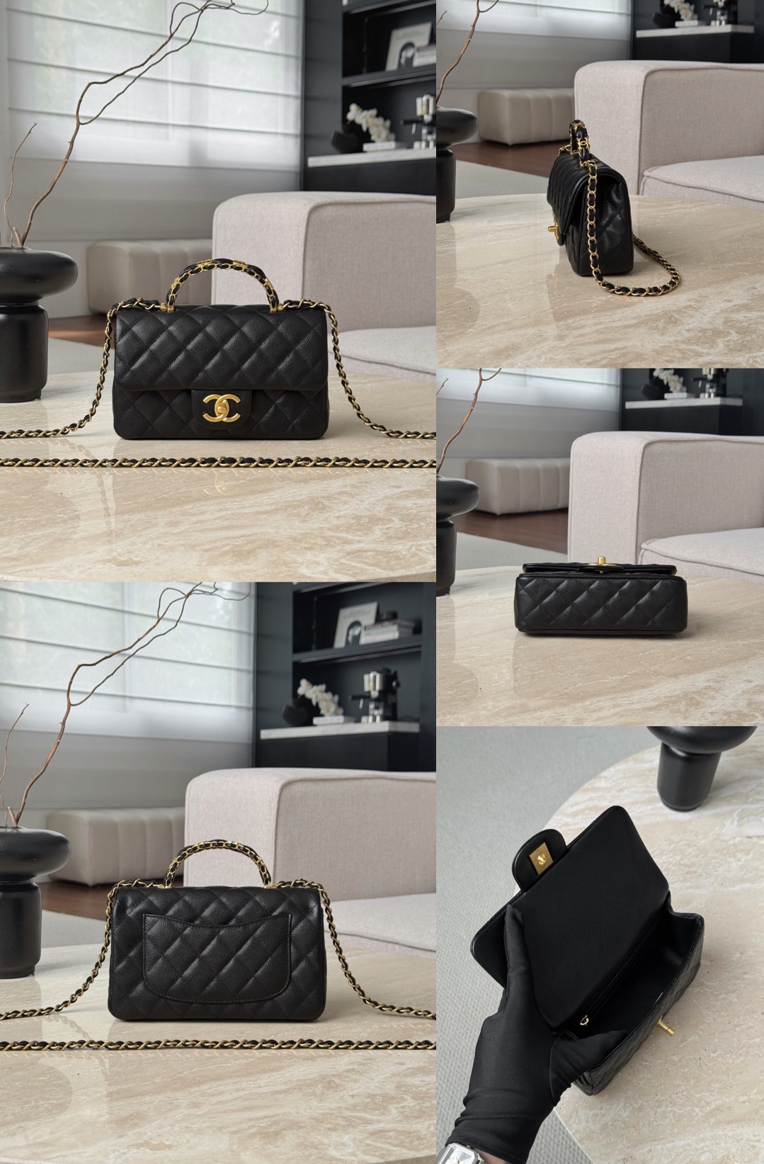 CHANEL 25B Mini Flap Bag with CC Top Handle - image 10