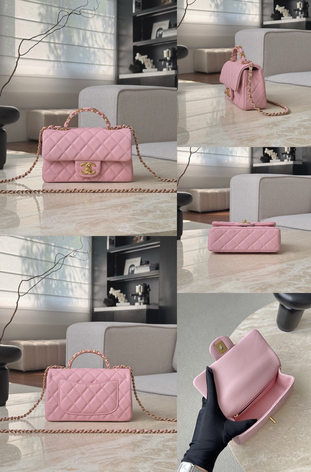 CHANEL 25B Mini Flap Bag with CC Top Handle - image 9