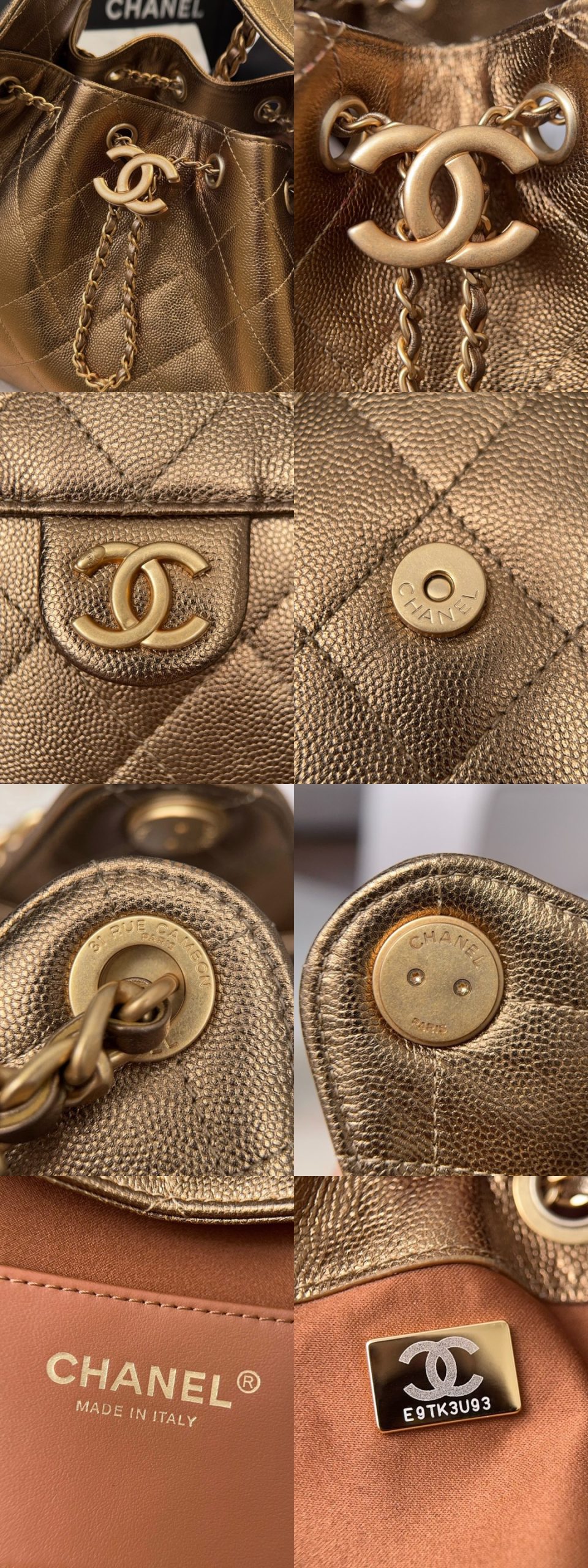 CHANEL 26C 25Bag Caviar leather In Metallic Bronze - image 8