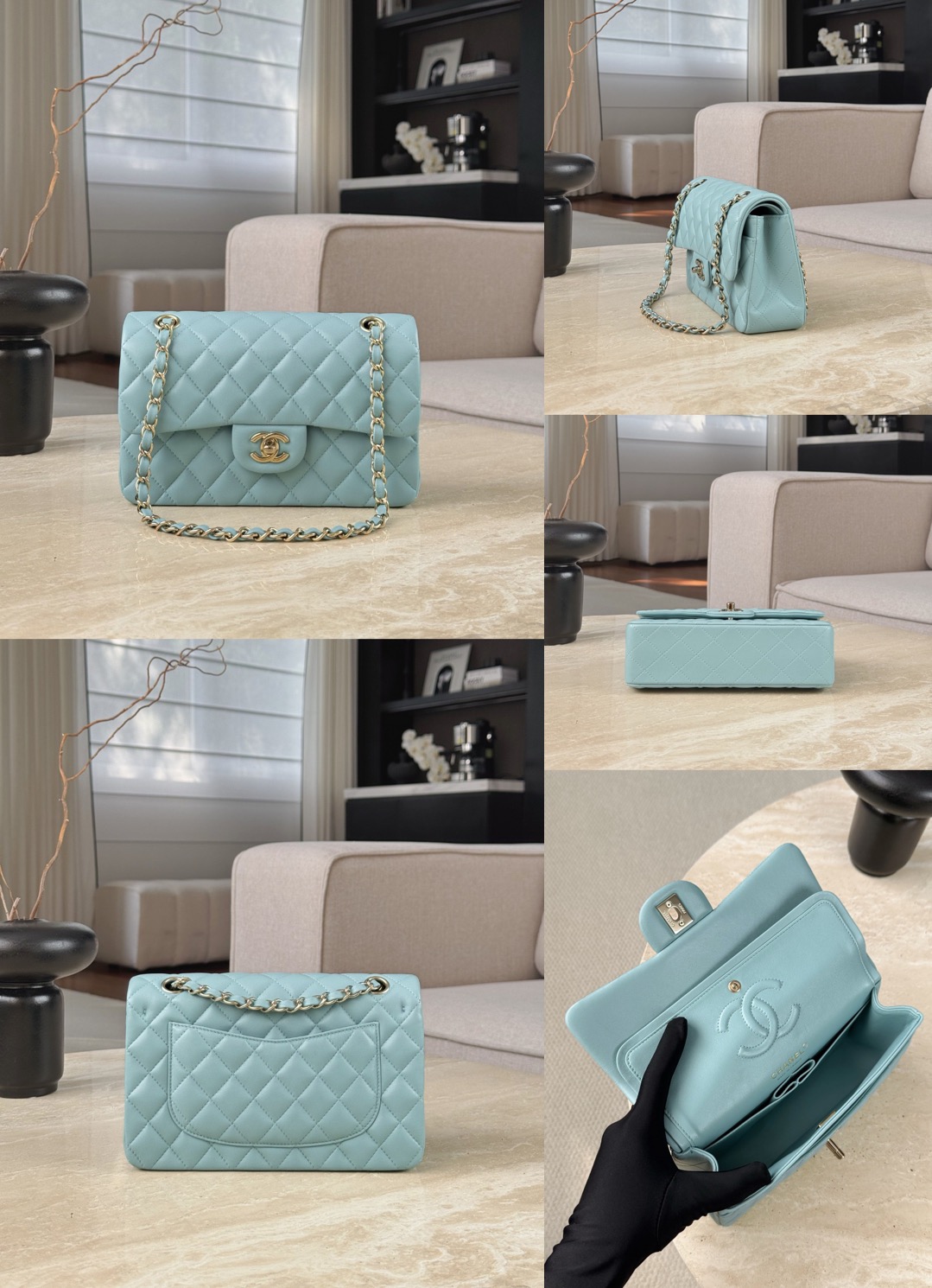 CHANEL Small Classic Flag Bag Lambskin Leather - image 12