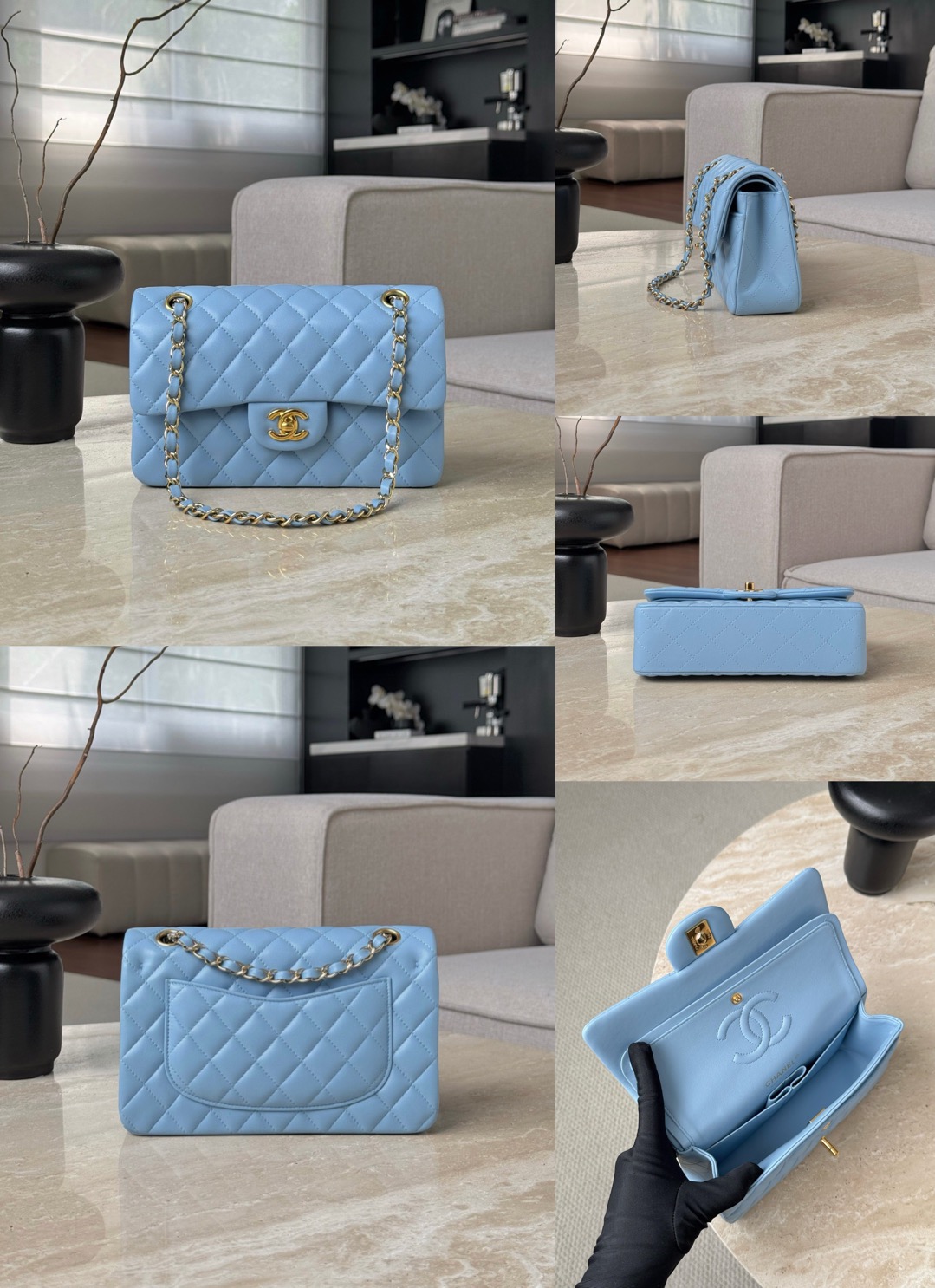 CHANEL Small Classic Flag Bag Lambskin Leather - image 11