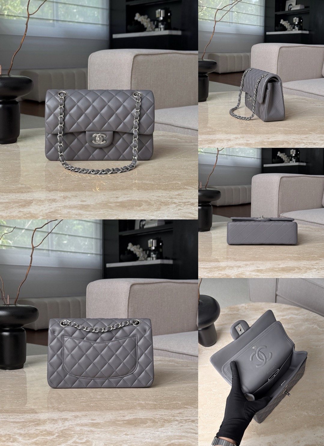 CHANEL Small Classic Flag Bag Lambskin Leather - image 21