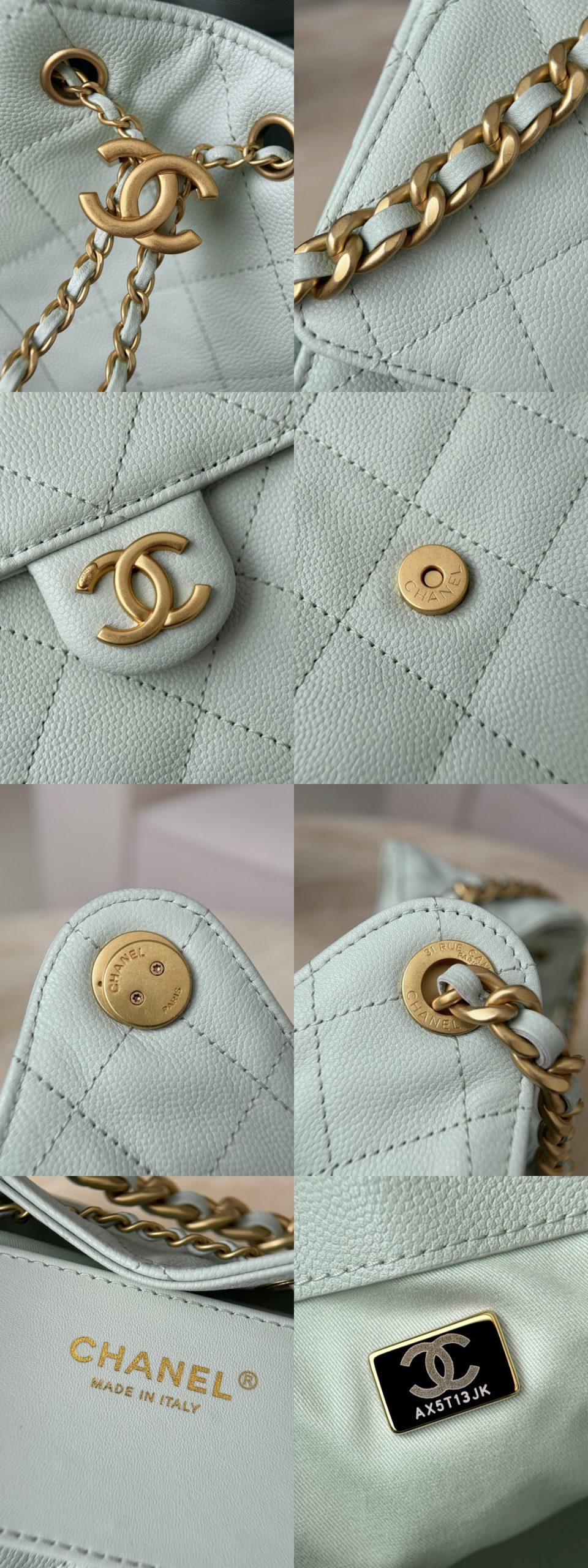 CHANEL 25A Hobo Bag Caviar leather In Mint Green - image 8