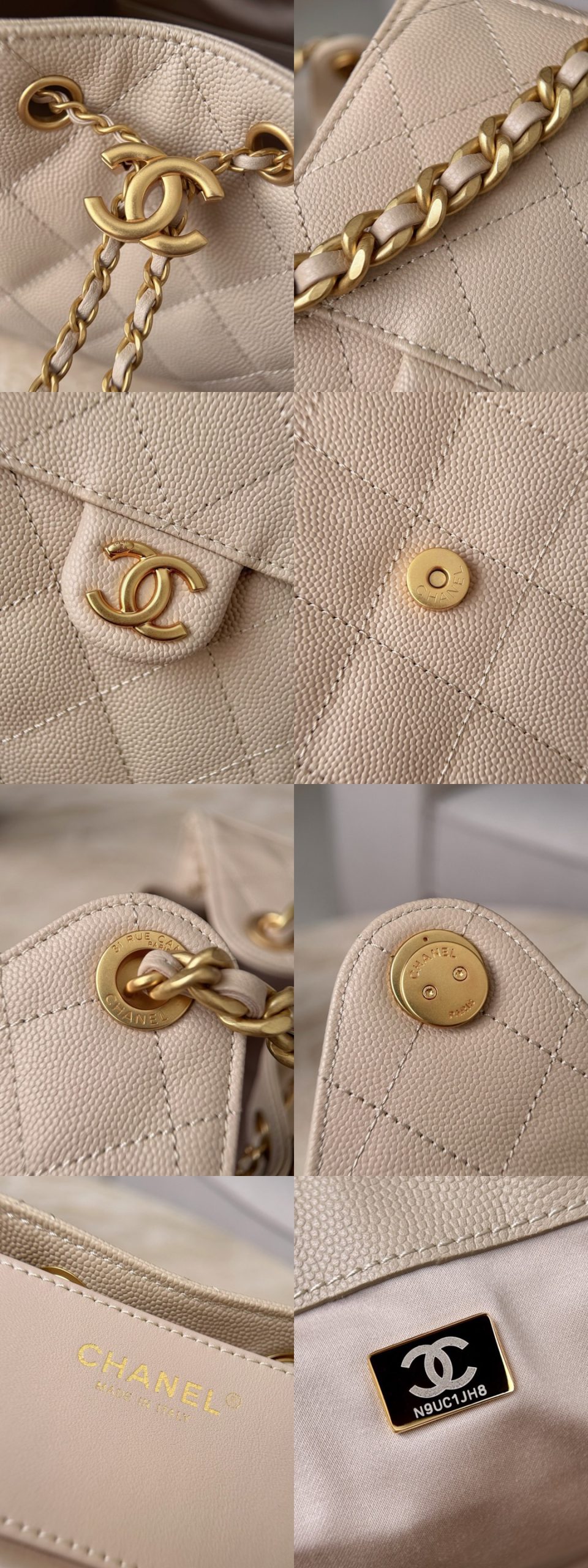 CHANEL 25A Hobo Bag Caviar leather In Beige - image 8