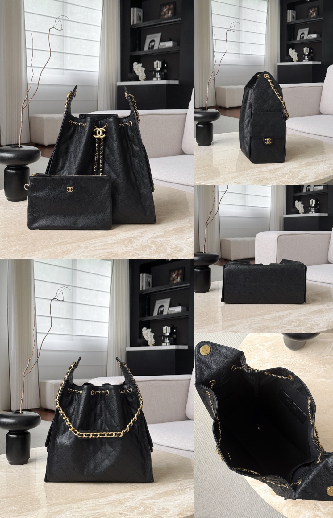 CHANEL 25C Hobo Bag In Black - image 9