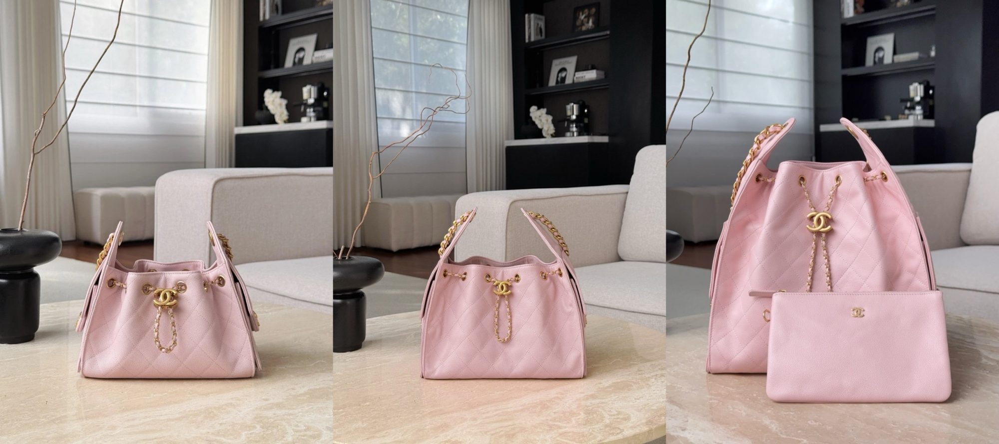 CHANEL 25A Hobo Bag Caviar leather In Light Pink - image 7