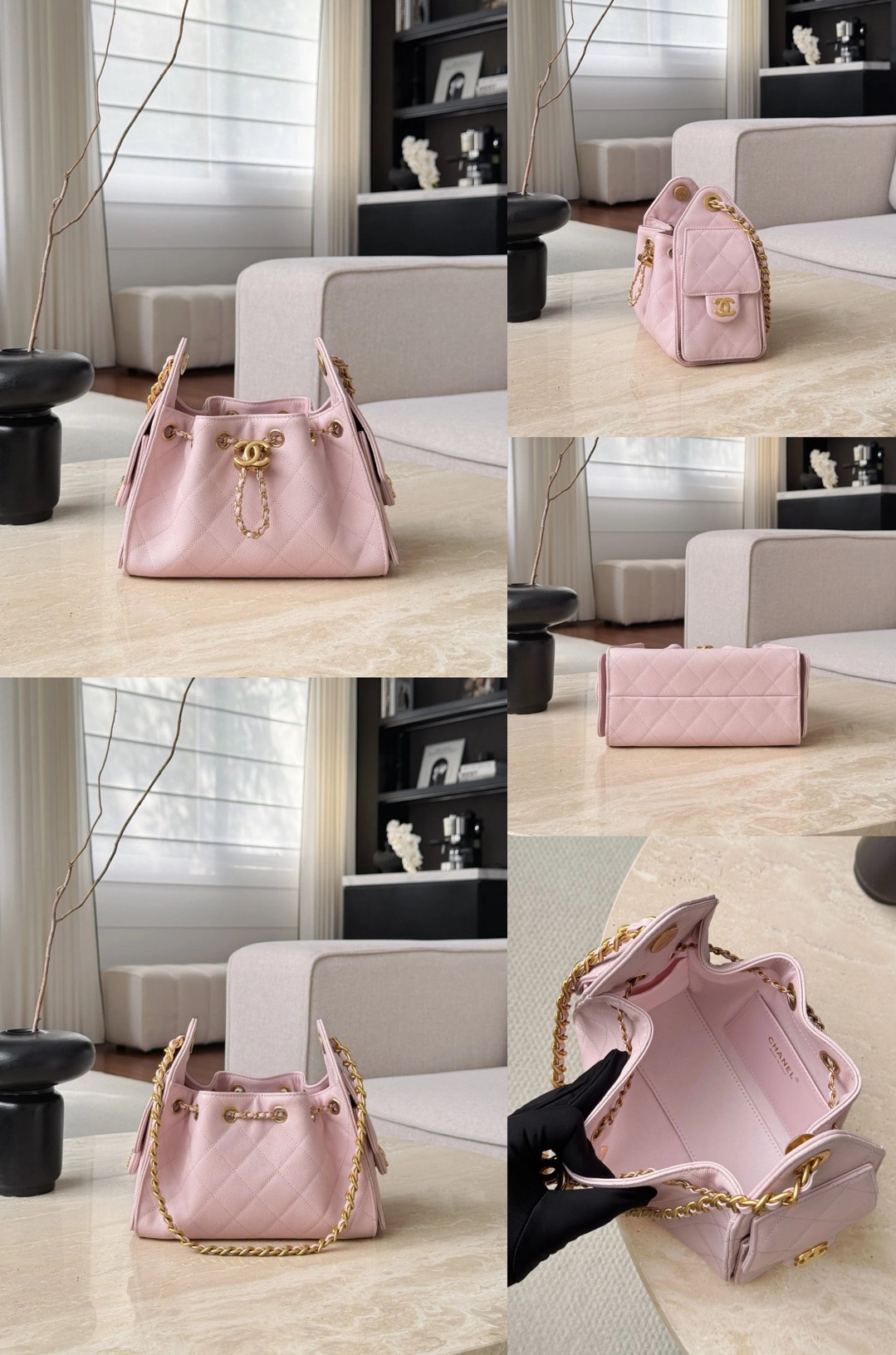 CHANEL 25A Hobo Bag Caviar leather In Light Pink - image 9