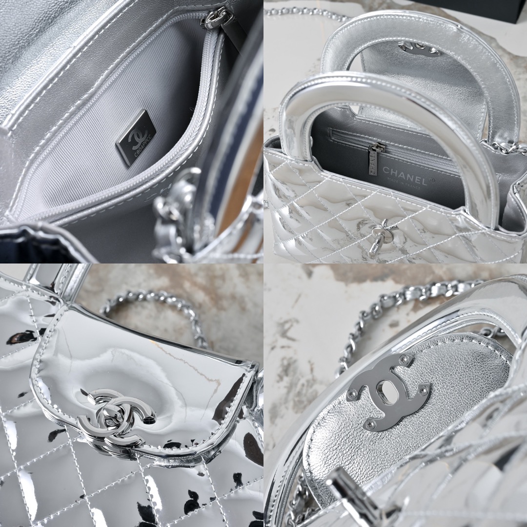 CHANEL Mirror calfskin Kelly Handle Bag - image 7