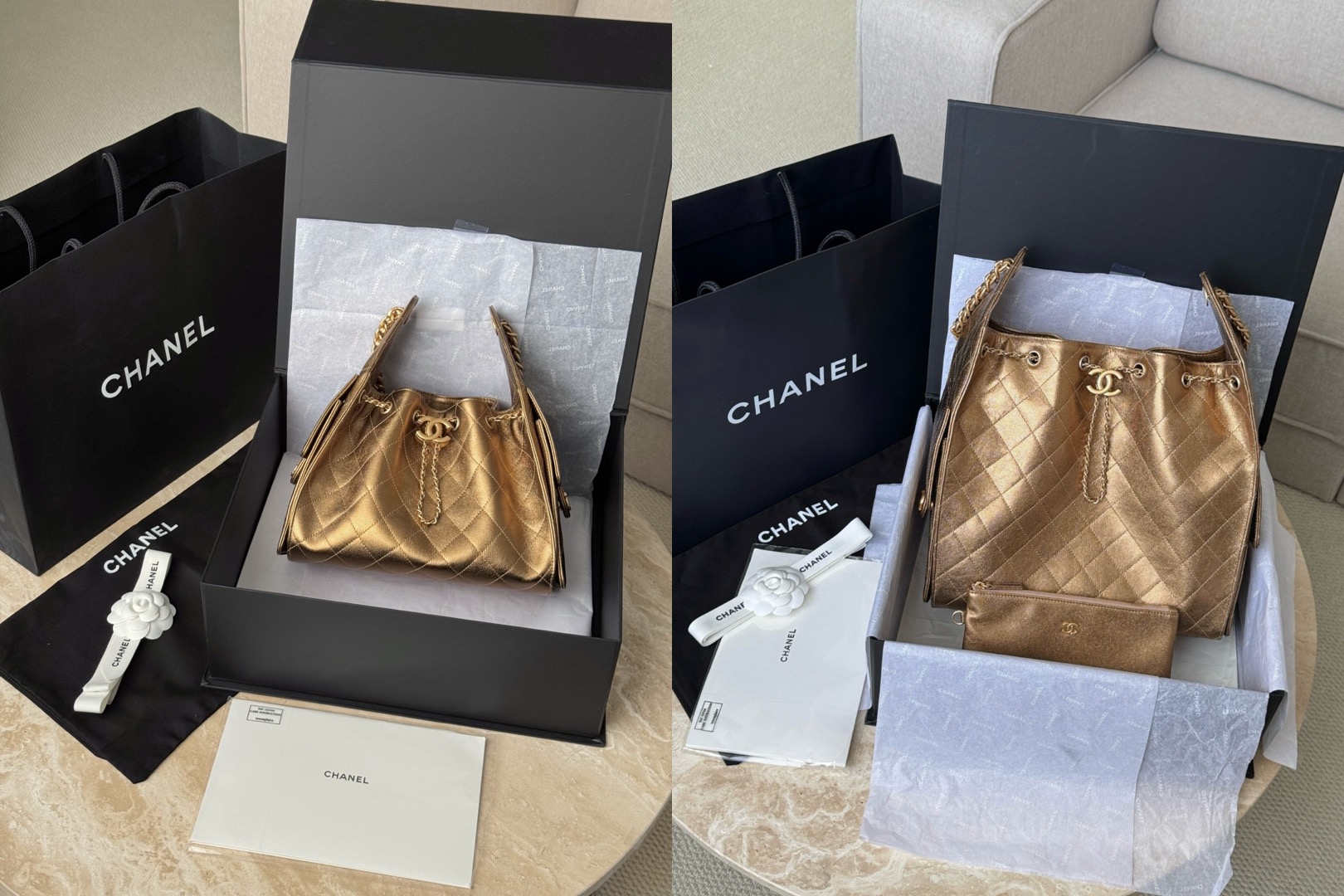 CHANEL 26C 25Bag Caviar leather In Metallic Bronze - image 10
