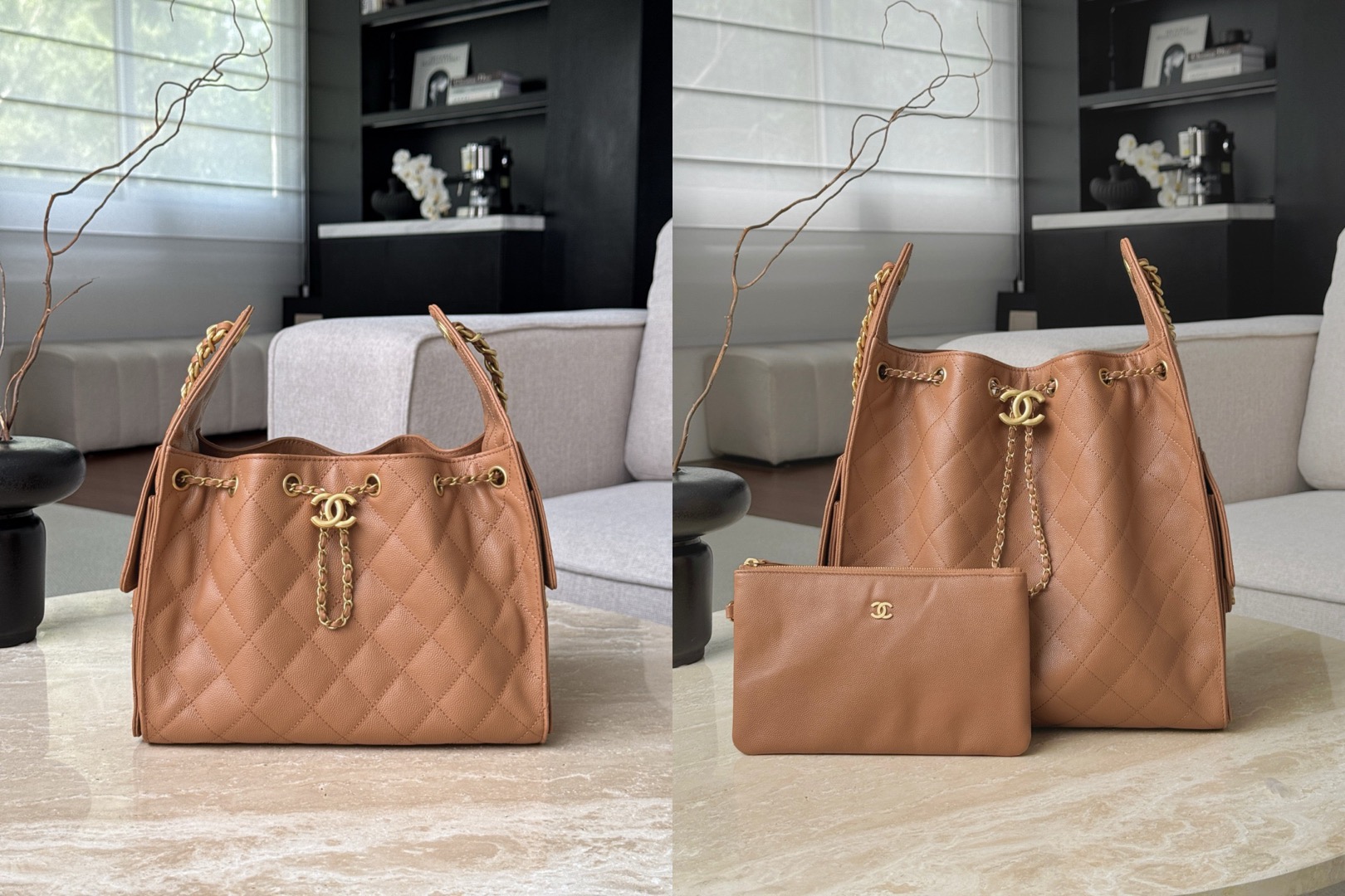 CHANEL 25Bag Caviar leather In Caramel - image 7